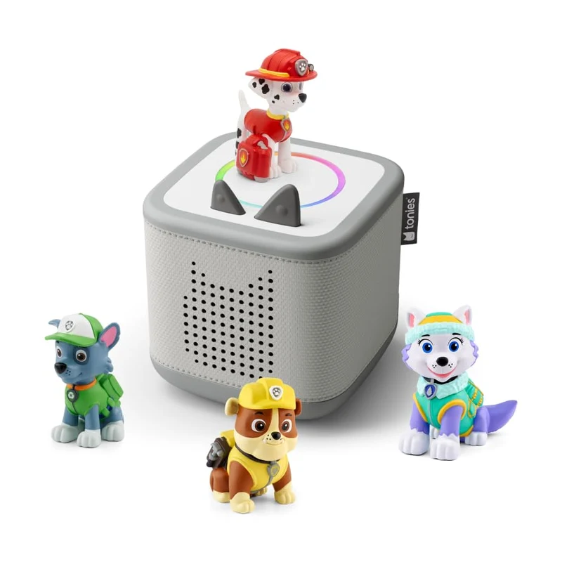 Tonies Toniebox 2 Bundle - Paw Patrol Rubble, Rocky, Marshall, Everest - Mondgrau Tonie-Figur
