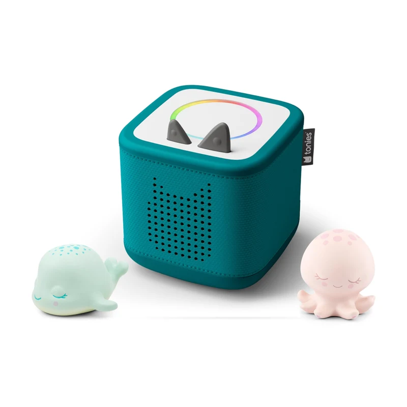 Tonies Toniebox 2 Bundle - 2 Schlummerbande Schlummerwal und Oktopus - Meeresgrün Tonie-Figur