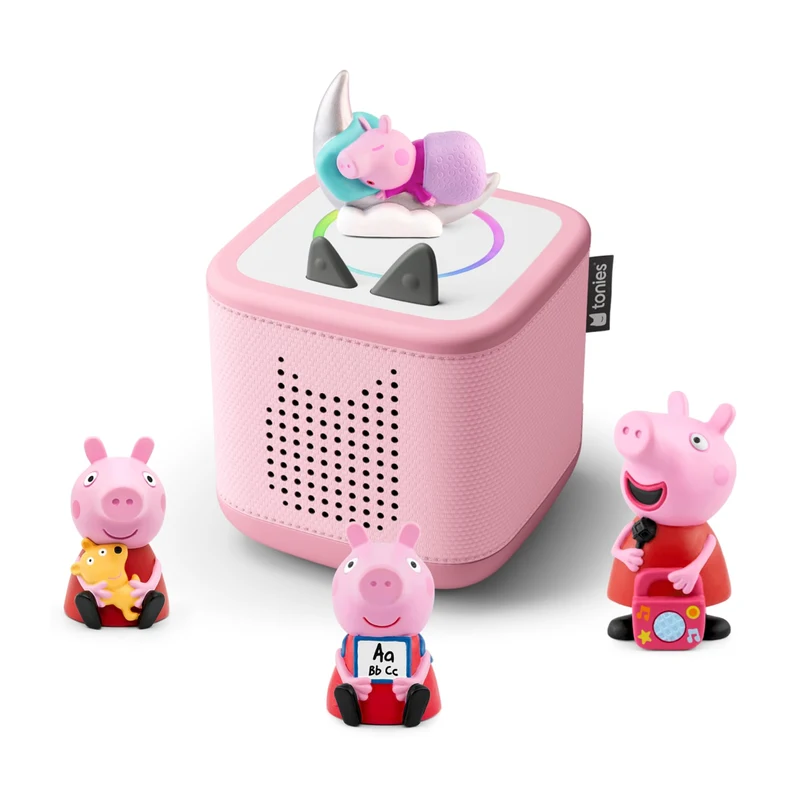 Tonies Toniebox 2 Bundle - 4 Peppa Pig Abenteuer und Gute Nacht Geschichten - Pink Tonie-Figur