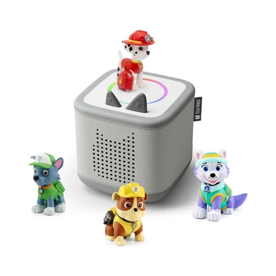 Tonie-Figur Tonies Toniebox 2 Bundle - Paw Patrol Rubble, Rocky, Marshall, Everest - Mondgrau