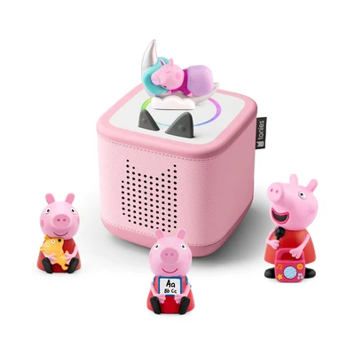 Tonie-Figur Tonies Toniebox 2 Bundle - 4 Peppa Pig Abenteuer und Gute Nacht Geschichten - Pink