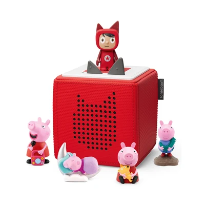 Tonie-Figur Toniebox Extrapack - Starterset Rot mit 4 Peppa-Pig-Hörfiguren